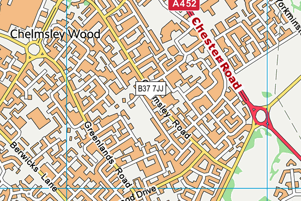 B37 7JJ map - OS VectorMap District (Ordnance Survey) B37 7JJ map - OS VectorMap District (Ordnance Survey)