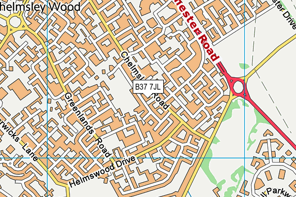 B37 7JL map - OS VectorMap District (Ordnance Survey) B37 7JL map - OS VectorMap District (Ordnance Survey)
