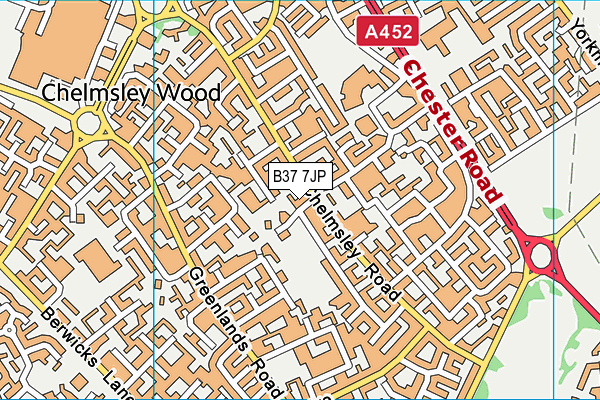 B37 7JP map - OS VectorMap District (Ordnance Survey) B37 7JP map - OS VectorMap District (Ordnance Survey)