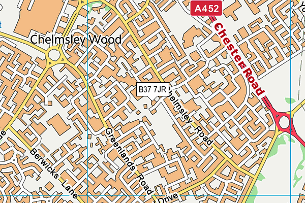 B37 7JR map - OS VectorMap District (Ordnance Survey) B37 7JR map - OS VectorMap District (Ordnance Survey)