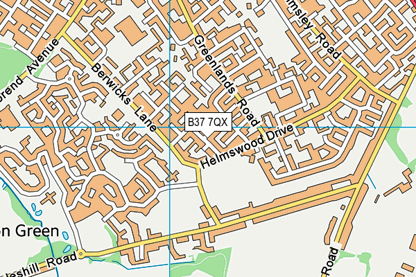 B37 7QX map - OS VectorMap District (Ordnance Survey) B37 7QX map - OS VectorMap District (Ordnance Survey)