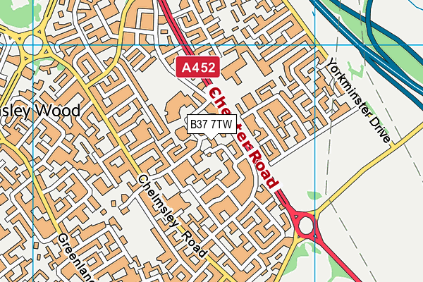 B37 7TW map - OS VectorMap District (Ordnance Survey) B37 7TW map - OS VectorMap District (Ordnance Survey)