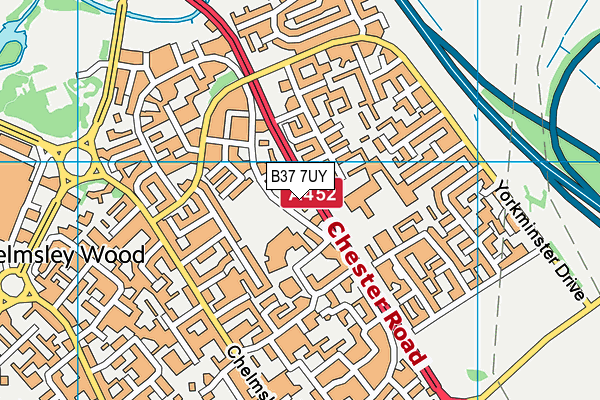 B37 7UY map - OS VectorMap District (Ordnance Survey) B37 7UY map - OS VectorMap District (Ordnance Survey)