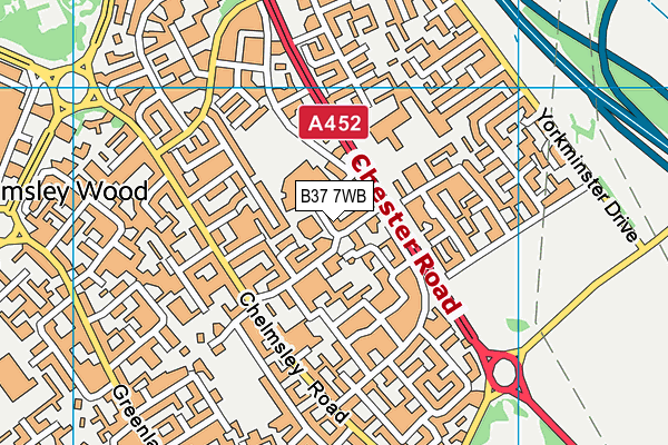 B37 7WB map - OS VectorMap District (Ordnance Survey) B37 7WB map - OS VectorMap District (Ordnance Survey)
