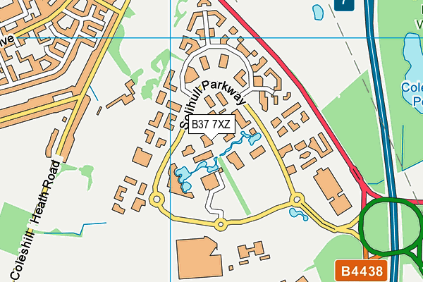 B37 7XZ map - OS VectorMap District (Ordnance Survey) B37 7XZ map - OS VectorMap District (Ordnance Survey)