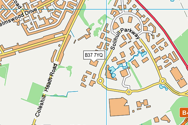 B37 7YQ map - OS VectorMap District (Ordnance Survey) B37 7YQ map - OS VectorMap District (Ordnance Survey)