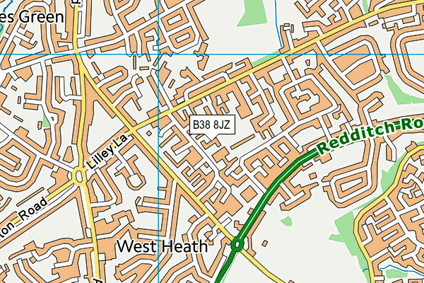B38 8JZ map - OS VectorMap District (Ordnance Survey) B38 8JZ map - OS VectorMap District (Ordnance Survey)