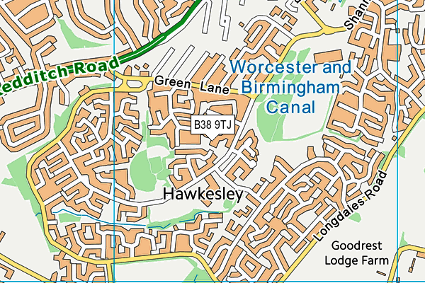 B38 9TJ map - OS VectorMap District (Ordnance Survey) B38 9TJ map - OS VectorMap District (Ordnance Survey)