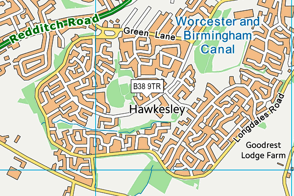 B38 9TR map - OS VectorMap District (Ordnance Survey) B38 9TR map - OS VectorMap District (Ordnance Survey)