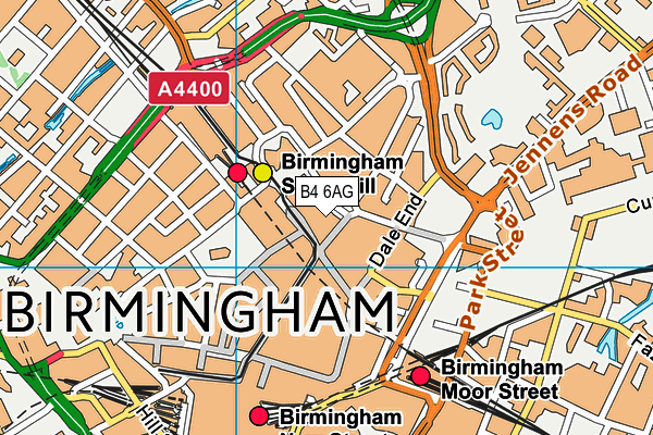 B4 6AG map - OS VectorMap District (Ordnance Survey)