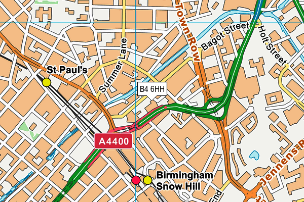 B4 6HH map - OS VectorMap District (Ordnance Survey)