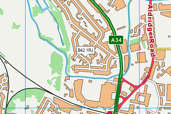 B42 1RJ map - OS VectorMap District (Ordnance Survey) B42 1RJ map - OS VectorMap District (Ordnance Survey)