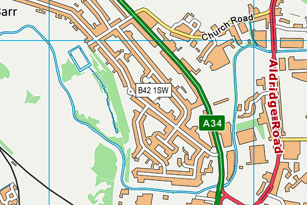 B42 1SW map - OS VectorMap District (Ordnance Survey) B42 1SW map - OS VectorMap District (Ordnance Survey)