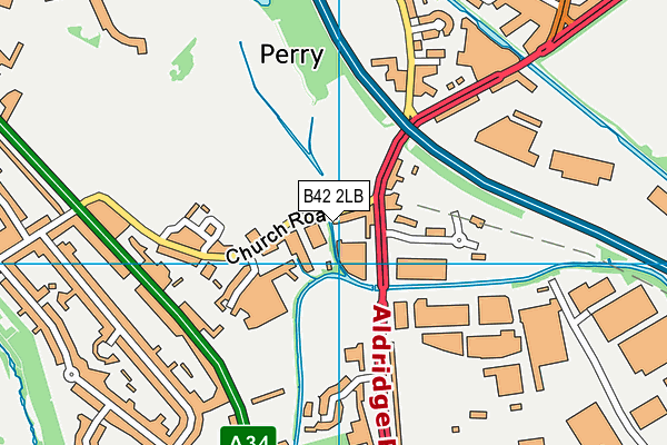 B42 2LB map - OS VectorMap District (Ordnance Survey)