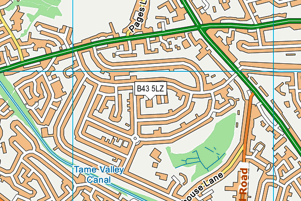 B43 5LZ map - OS VectorMap District (Ordnance Survey) B43 5LZ map - OS VectorMap District (Ordnance Survey)