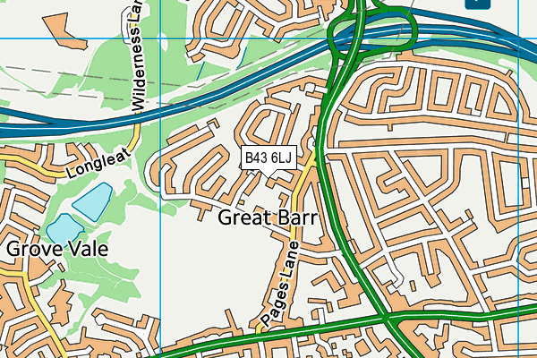 B43 6LJ map - OS VectorMap District (Ordnance Survey)