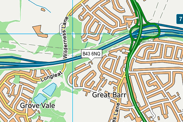 B43 6NQ map - OS VectorMap District (Ordnance Survey)