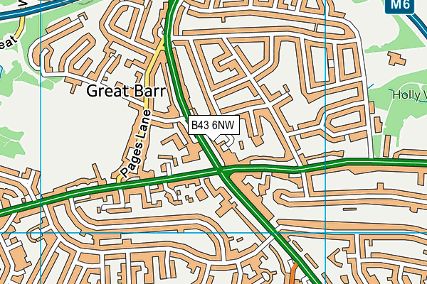 B43 6NW map - OS VectorMap District (Ordnance Survey)