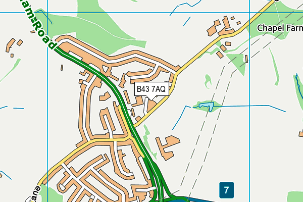 B43 7AQ map - OS VectorMap District (Ordnance Survey) B43 7AQ map - OS VectorMap District (Ordnance Survey)