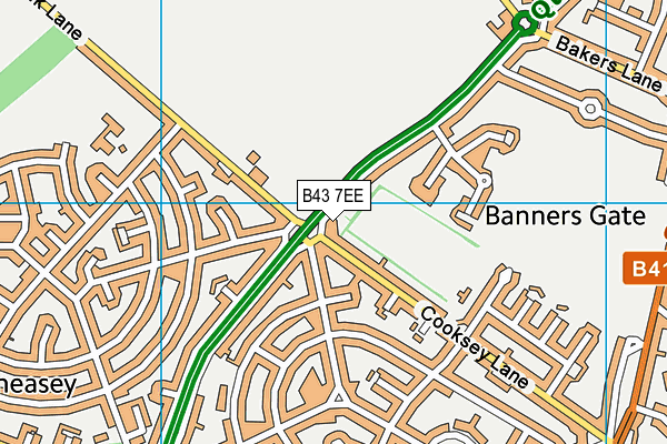 B43 7EE map - OS VectorMap District (Ordnance Survey) B43 7EE map - OS VectorMap District (Ordnance Survey)