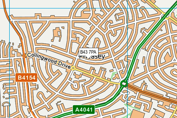 B43 7PA map - OS VectorMap District (Ordnance Survey) B43 7PA map - OS VectorMap District (Ordnance Survey)
