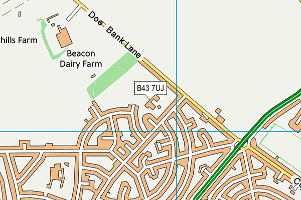 B43 7UJ map - OS VectorMap District (Ordnance Survey) B43 7UJ map - OS VectorMap District (Ordnance Survey)
