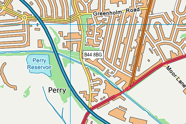 B44 8BG map - OS VectorMap District (Ordnance Survey)