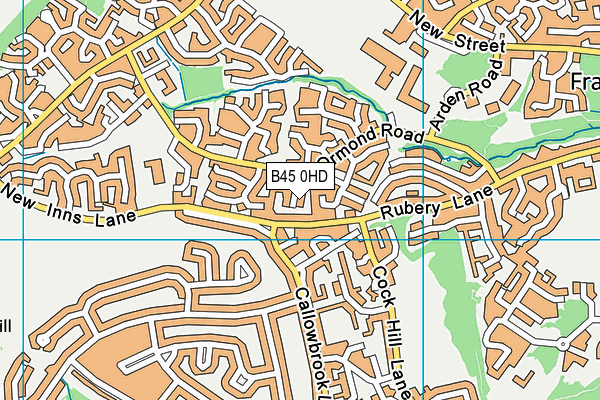 B45 0HD map - OS VectorMap District (Ordnance Survey) B45 0HD map - OS VectorMap District (Ordnance Survey)