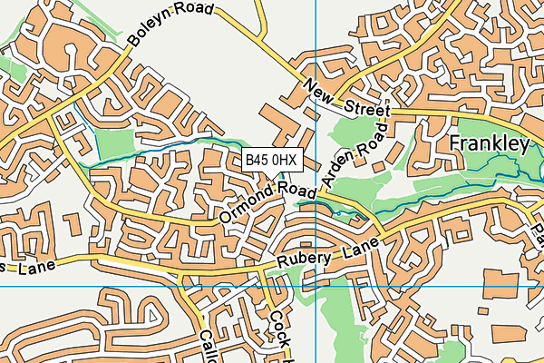 B45 0HX map - OS VectorMap District (Ordnance Survey) B45 0HX map - OS VectorMap District (Ordnance Survey)