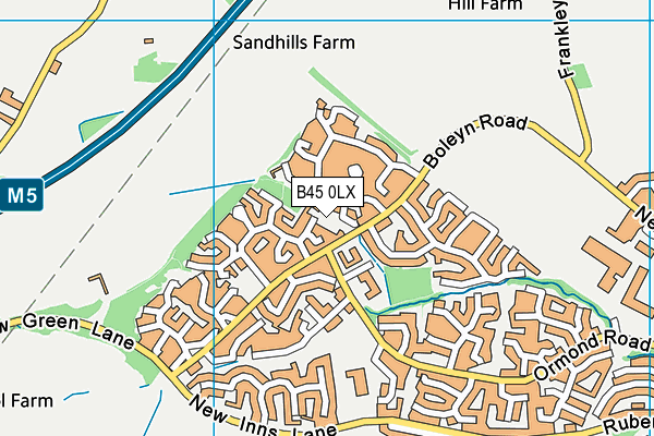 B45 0LX map - OS VectorMap District (Ordnance Survey) B45 0LX map - OS VectorMap District (Ordnance Survey)