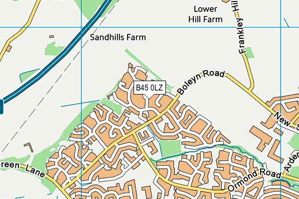 B45 0LZ map - OS VectorMap District (Ordnance Survey) B45 0LZ map - OS VectorMap District (Ordnance Survey)