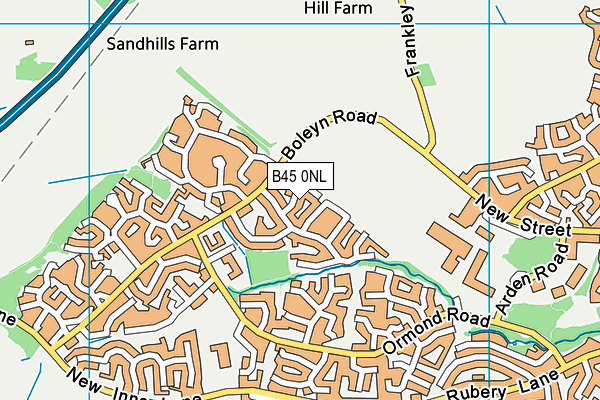 B45 0NL map - OS VectorMap District (Ordnance Survey)