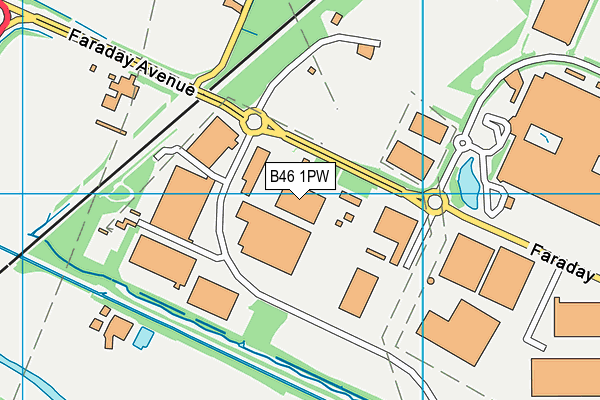B46 1PW map - OS VectorMap District (Ordnance Survey)