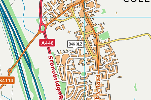B46 3LZ map - OS VectorMap District (Ordnance Survey)