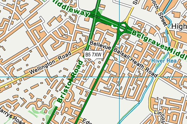 B5 7XW map - OS VectorMap District (Ordnance Survey)