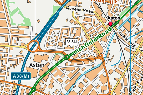 B6 5JJ map - OS VectorMap District (Ordnance Survey)
