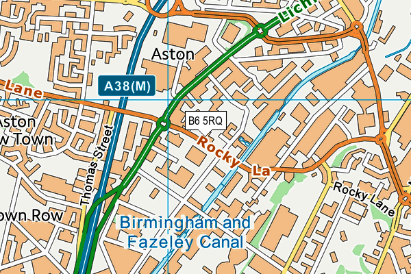B6 5RQ map - OS VectorMap District (Ordnance Survey)