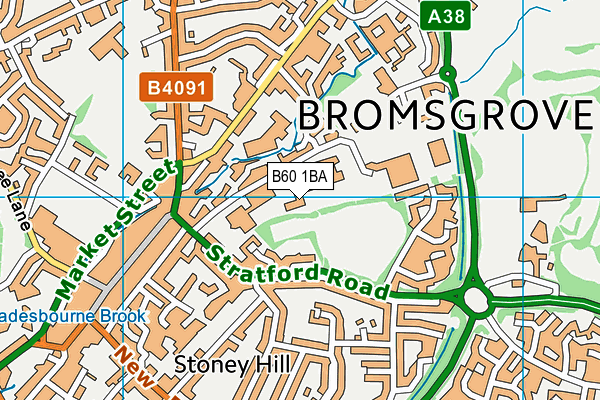 B60 1BA map - OS VectorMap District (Ordnance Survey) B60 1BA map - OS VectorMap District (Ordnance Survey)