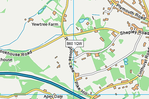 B60 1QW map - OS VectorMap District (Ordnance Survey) B60 1QW map - OS VectorMap District (Ordnance Survey)