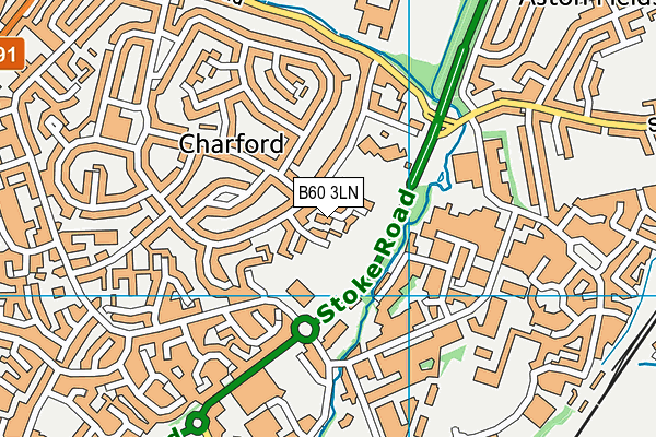 B60 3LN map - OS VectorMap District (Ordnance Survey) B60 3LN map - OS VectorMap District (Ordnance Survey)