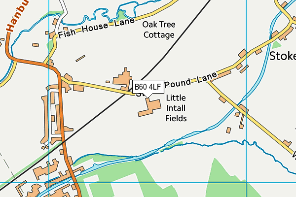B60 4LF map - OS VectorMap District (Ordnance Survey)