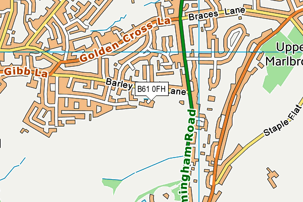 B61 0FH map - OS VectorMap District (Ordnance Survey) B61 0FH map - OS VectorMap District (Ordnance Survey)