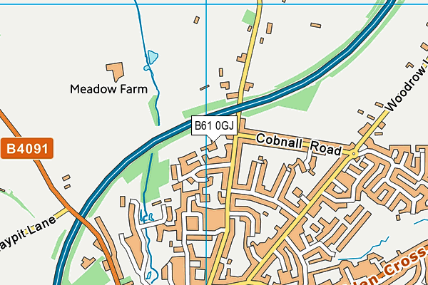 B61 0GJ map - OS VectorMap District (Ordnance Survey) B61 0GJ map - OS VectorMap District (Ordnance Survey)