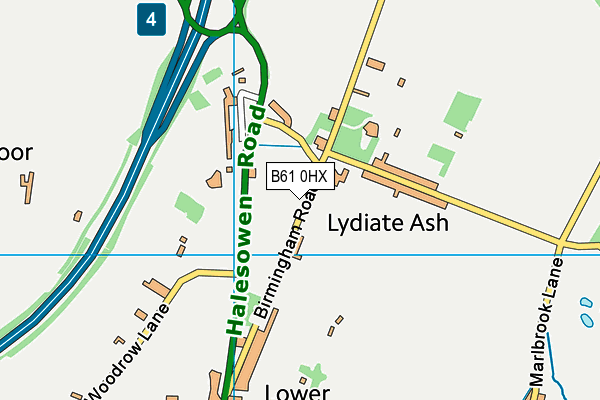 B61 0HX map - OS VectorMap District (Ordnance Survey) B61 0HX map - OS VectorMap District (Ordnance Survey)
