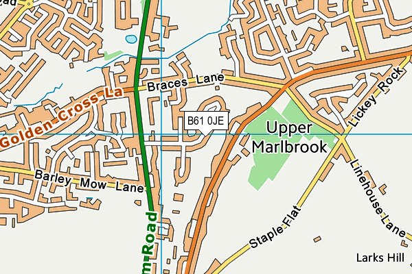 B61 0JE map - OS VectorMap District (Ordnance Survey) B61 0JE map - OS VectorMap District (Ordnance Survey)
