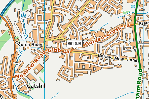 B61 0JR map - OS VectorMap District (Ordnance Survey)