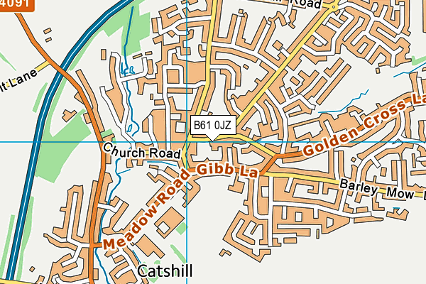 B61 0JZ map - OS VectorMap District (Ordnance Survey) B61 0JZ map - OS VectorMap District (Ordnance Survey)