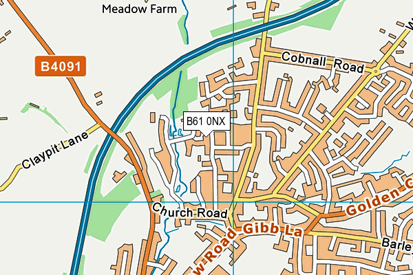 B61 0NX map - OS VectorMap District (Ordnance Survey)