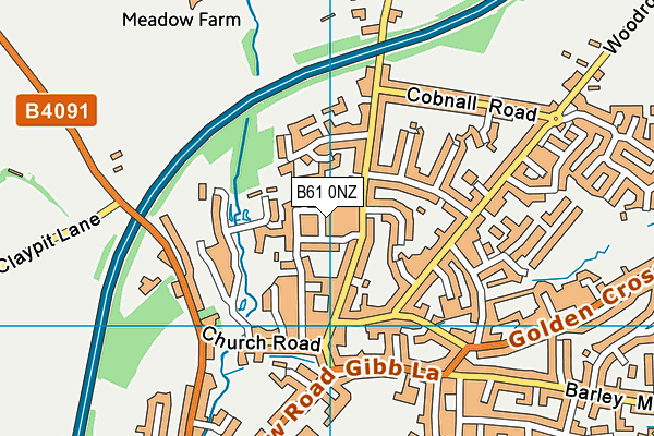 B61 0NZ map - OS VectorMap District (Ordnance Survey)