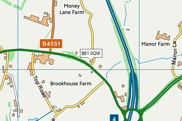 B61 0QW map - OS VectorMap District (Ordnance Survey) B61 0QW map - OS VectorMap District (Ordnance Survey)